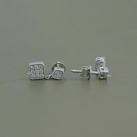 Round Diamond Pave Set Dangle Drop Earrings