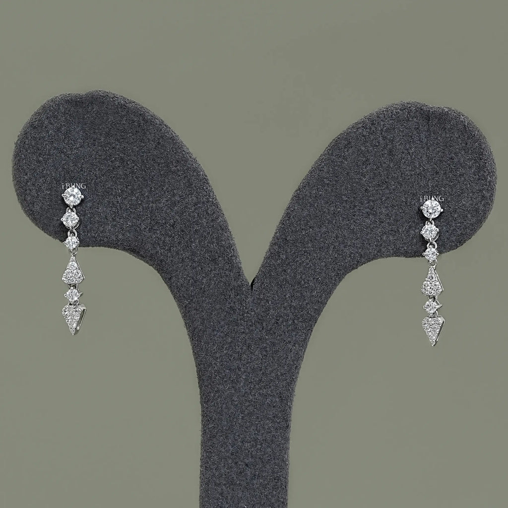 Round Diamond Dangle Drop Earrings