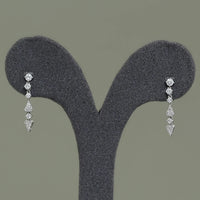 Round Diamond Dangle Drop Earrings