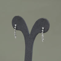 Round Diamond Dangle Drop Earrings