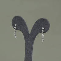 Round Diamond Dangle Drop Earrings