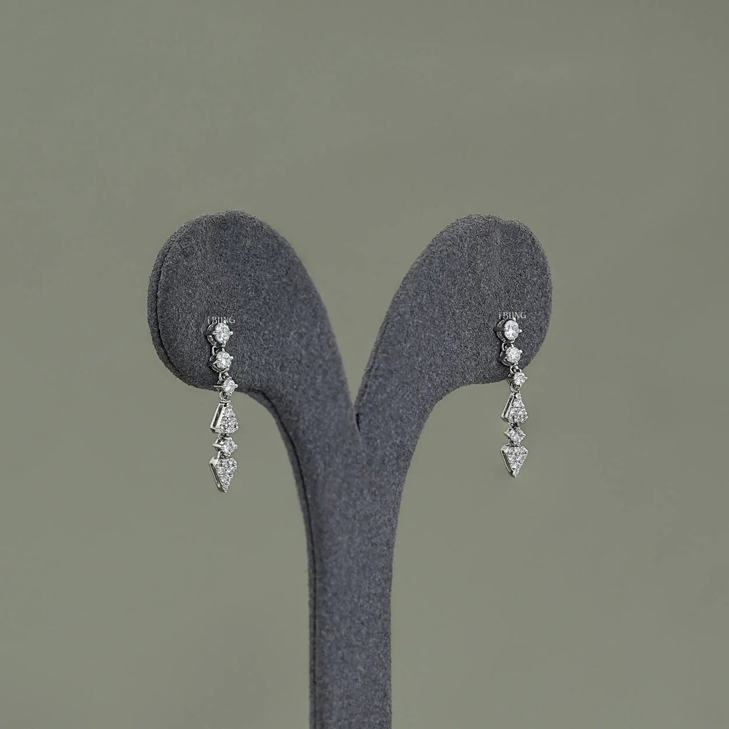 Round Diamond Dangle Drop Earrings