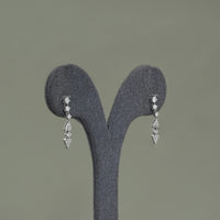 Round Diamond Dangle Drop Earrings