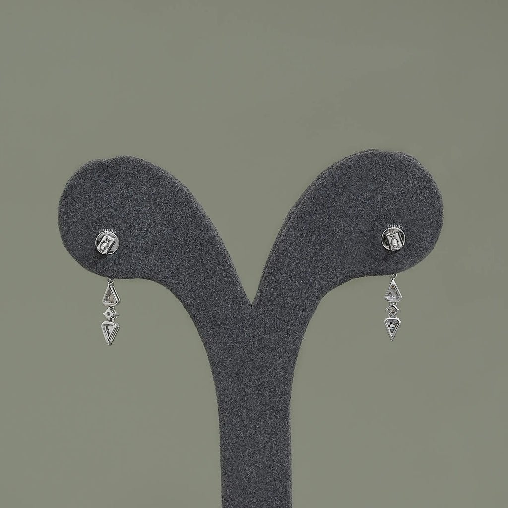 Round Diamond Dangle Drop Earrings
