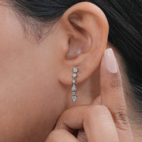 Round Diamond Dangle Drop Earrings