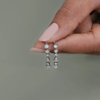 Round Diamond Dangle Drop Earrings