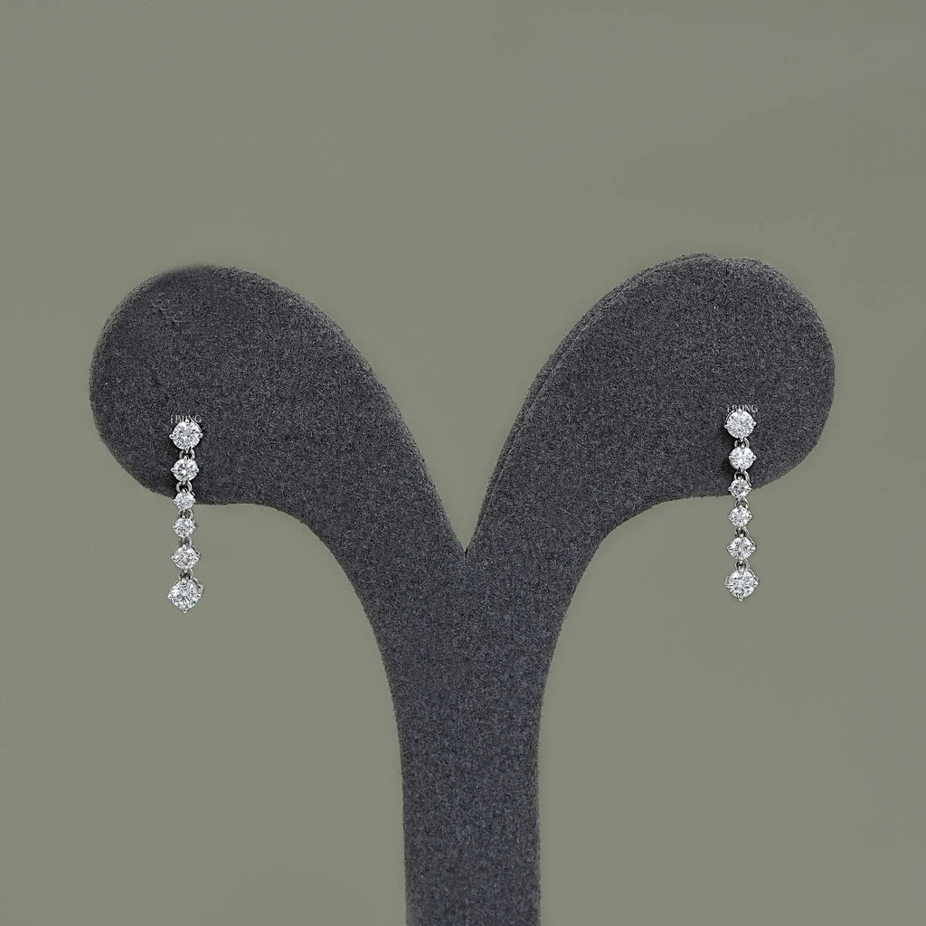 Lab Grown Round Diamond Dangle Earrings