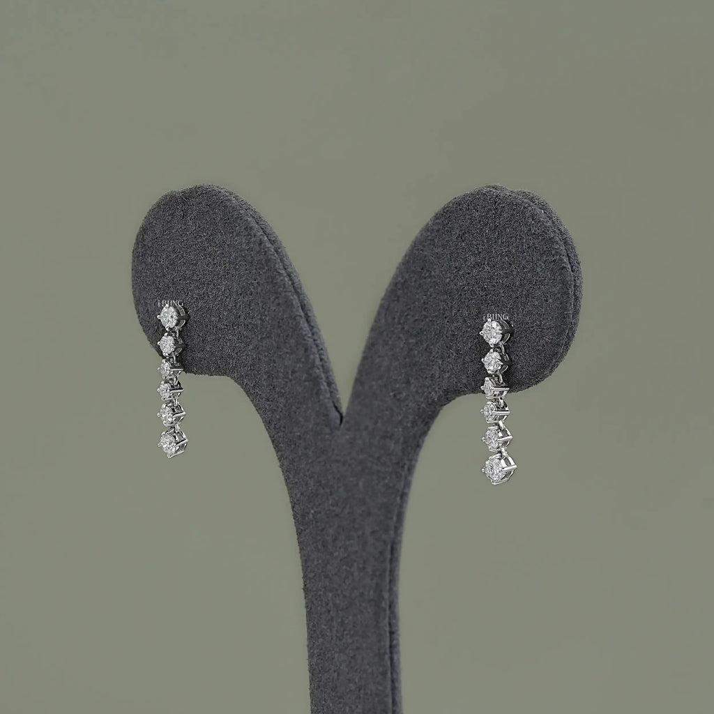 Lab Grown Round Diamond Dangle Earrings
