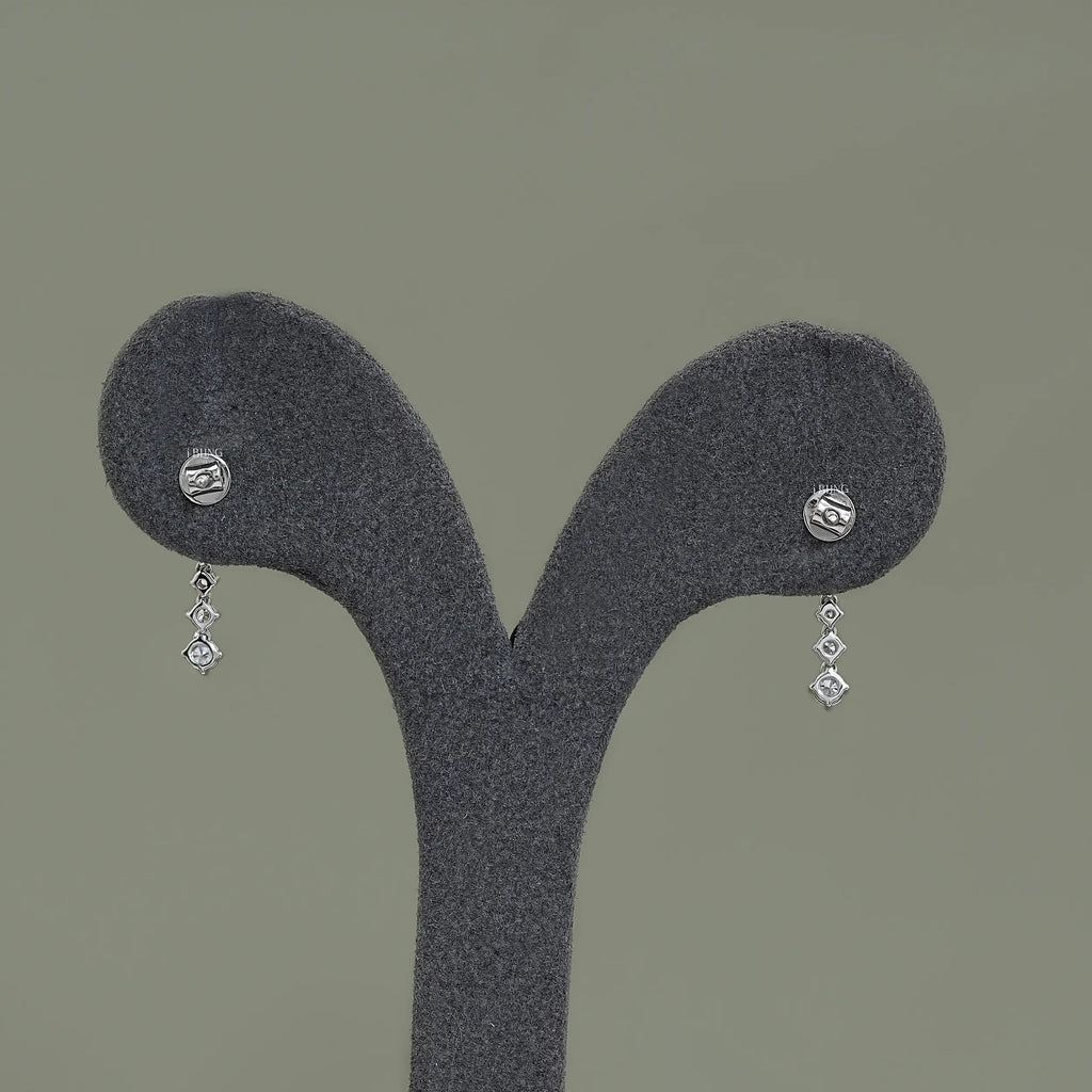 Lab Grown Round Diamond Dangle Earrings