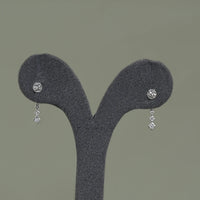 Lab Grown Round Diamond Dangle Earrings