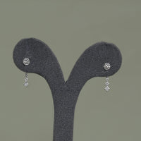 Lab Grown Round Diamond Dangle Earrings