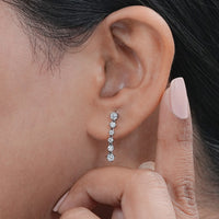 Lab Grown Round Diamond Dangle Earrings