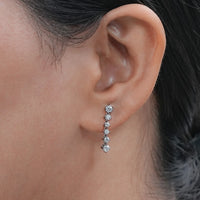 Lab Grown Round Diamond Dangle Earrings