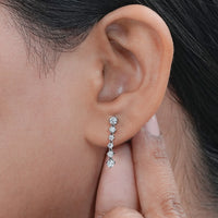 Lab Grown Round Diamond Dangle Earrings