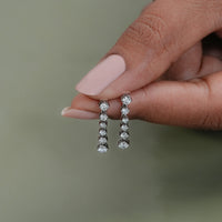 Lab Grown Round Diamond Dangle Earrings