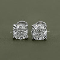 Square Cushion Lab Diamond Stud Earrings