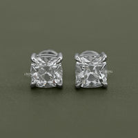 Square Old Mine Cushion Lab Diamond Stud Earrings