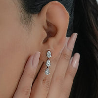 Pear Cut Lab Grown Diamond Dangle Drop Earrings