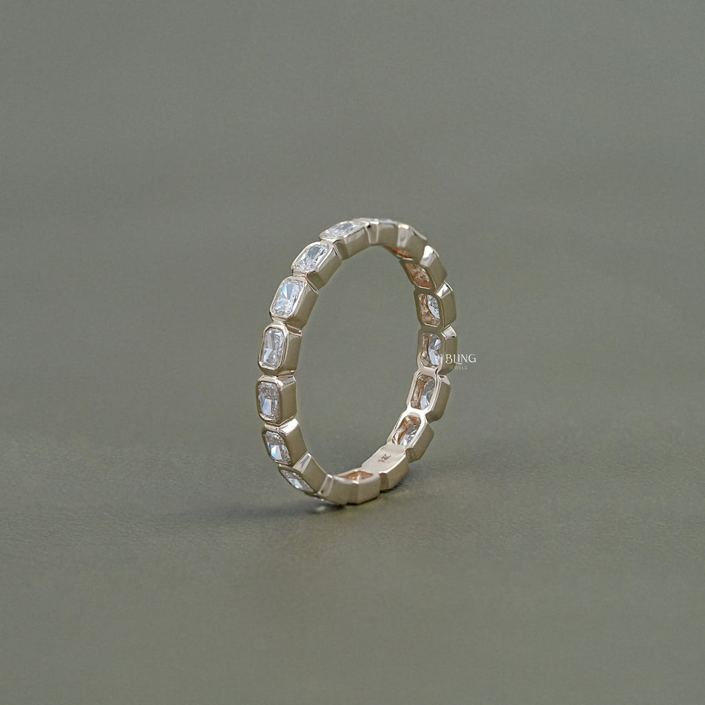 Radiant Cut Lab Grown Diamond Full Eternity Wedding Band