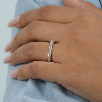 East West Emerald Cut Eternity Wedding Band