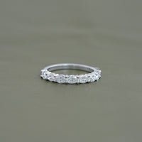 East West Oval Lab Diamond Half Eternity Wedding Band