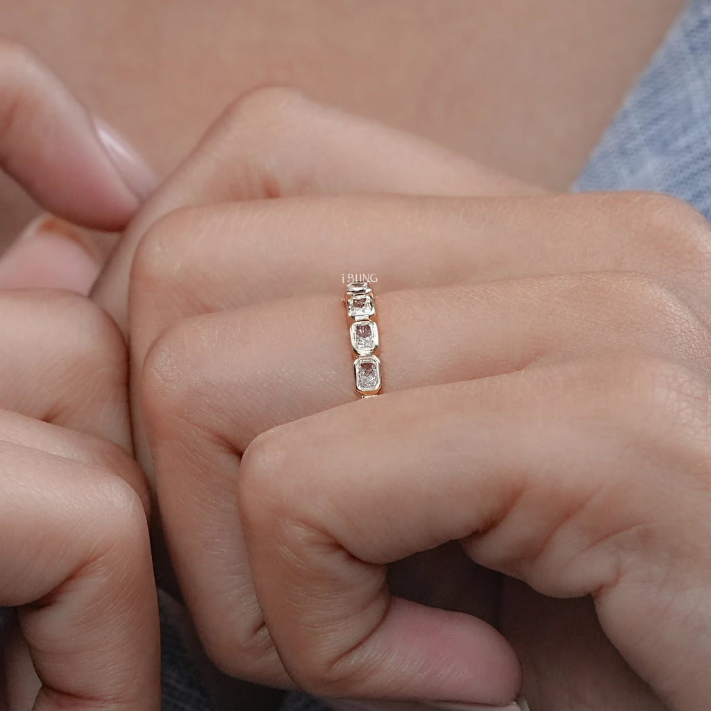 Radiant Lab Diamond Bezel Set Wedding Band