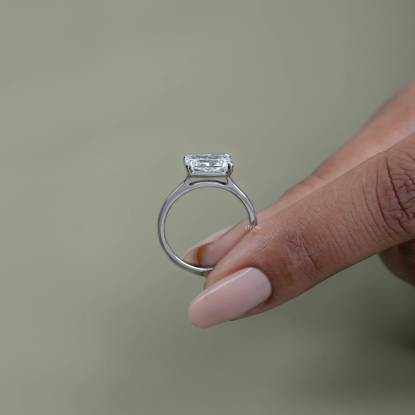 East West Radiant Diamond Solitaire Engagement Ring Solitaire Ring