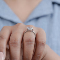 East West Radiant Diamond Solitaire Engagement Ring