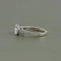 East-West Oval Cut Hidden Halo Pave Ring