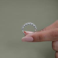 East West Oval Lab Diamond Half Eternity Wedding Band