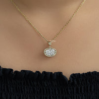 East West Oval Cut Lab Grown Diamond Pendant