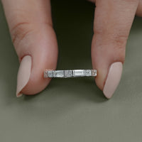 East West Baguette Diamond Tension Set Eternity Band