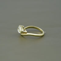 Pear Lab Grown Diamond Curved Solitaire Ring