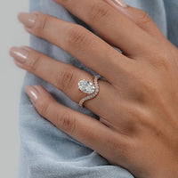 Oval Lab Grown Diamond Solitaire Accent Ring