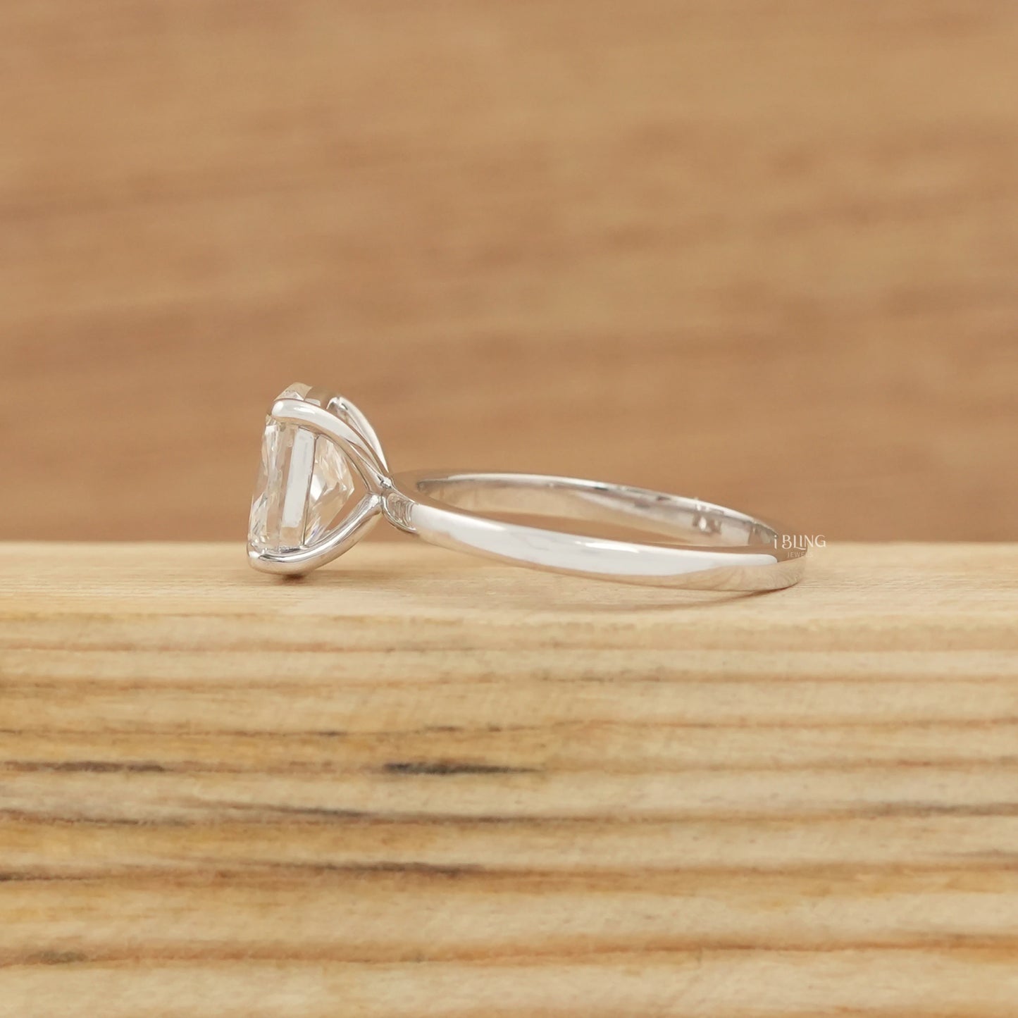 Elongated Cushion Lab Diamond Solitaire Engagement Ring