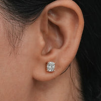 Elongated Cushion Lab Diamond Solitaire Stud Earrings