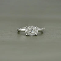 Elongated Cushion Lab Diamond East West Solitaire Ring