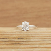Old Mine Cushion Lab Diamond Solitaire Engagement Ring