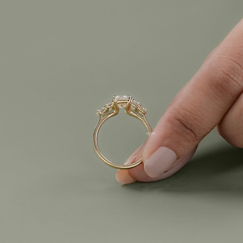 Emerald Cut Five Stone Engagement Ring
