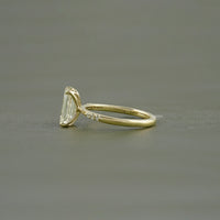 Emerald Cut Lab Grown Diamond Solitaire Accent Ring