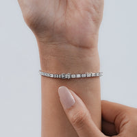 Emerald Cut Lab Grown Diamond Tennis Bracelet