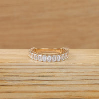Emerald Cut Lab Diamond Wedding Band