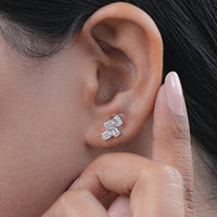 Emerald Cut Lab Diamond Drop Earrings