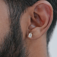 Emerald Cut Lab Diamond Stud Earring