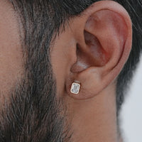 Emerald Cut Lab Diamond Stud Earring