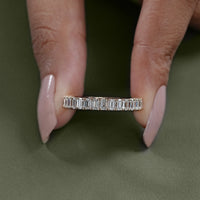 Emerald Cut Lab Diamond Half Eternity Band