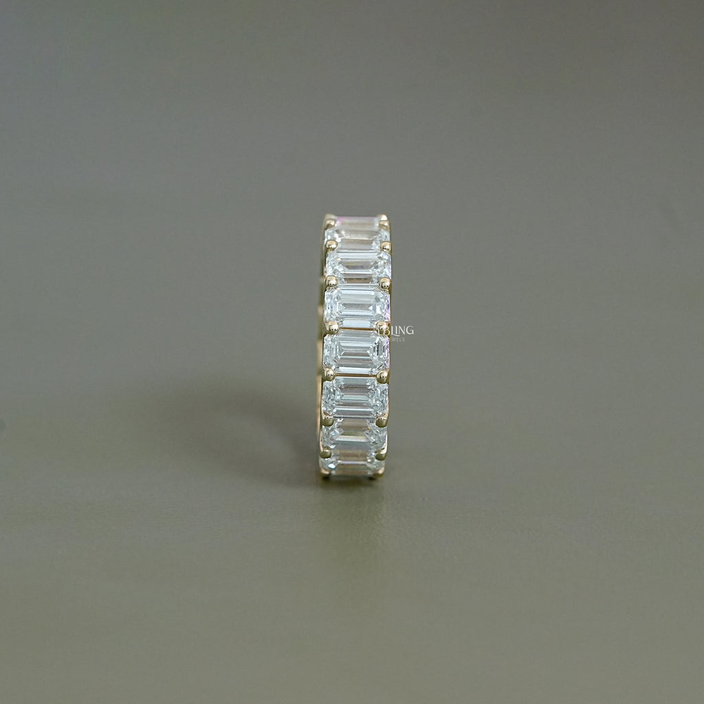 Emerald Cut Lab Diamond Full Eternity Band