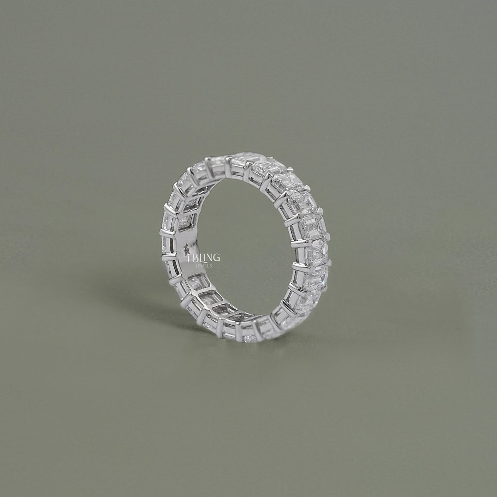 Emerald Cut Lab Diamond Full Eternity Band
