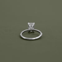 Emerald Cut Solitaire Accent Engagement Ring