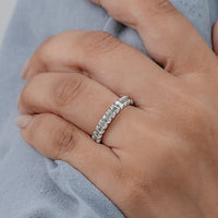Emerald Cut Lab Diamond Full Eternity Wedding Band